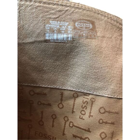 Fossil Zena back zipper calf caramel riding boots - Picture 12 of 13